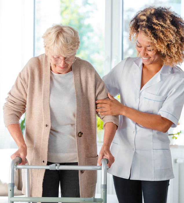 Image of a support worker assisting with meal preparation