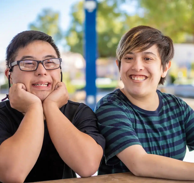Image of a support worker assisting a client with planning a life transition